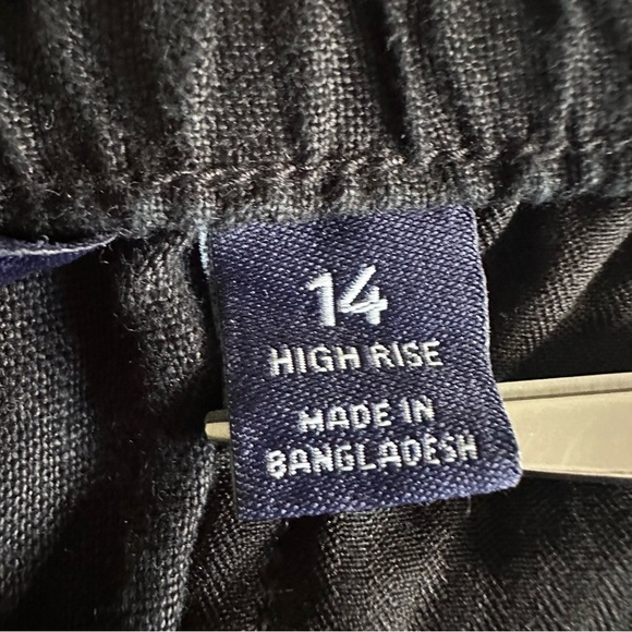 Lands End Womens Black High Rise Wide Leg Linen Pants Sz 14 Minimalist Office - Picture 9 of 13